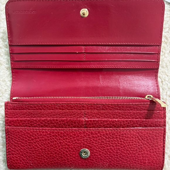 Burberry wallet - long red leather - Picture 5 of 14